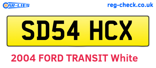 SD54HCX are the vehicle registration plates.