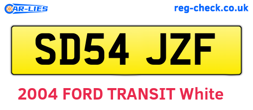 SD54JZF are the vehicle registration plates.