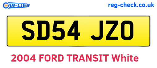 SD54JZO are the vehicle registration plates.