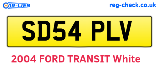 SD54PLV are the vehicle registration plates.