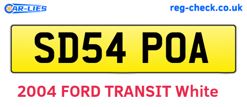 SD54POA are the vehicle registration plates.