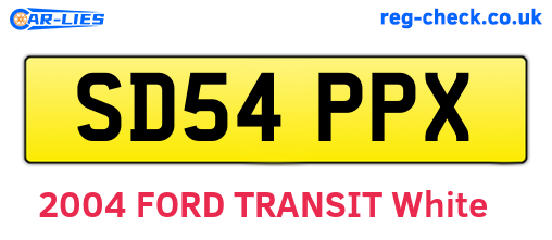 SD54PPX are the vehicle registration plates.