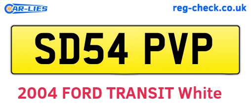 SD54PVP are the vehicle registration plates.