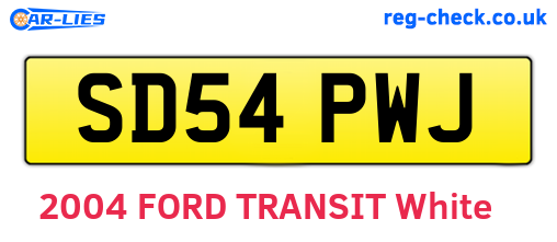 SD54PWJ are the vehicle registration plates.