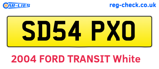 SD54PXO are the vehicle registration plates.