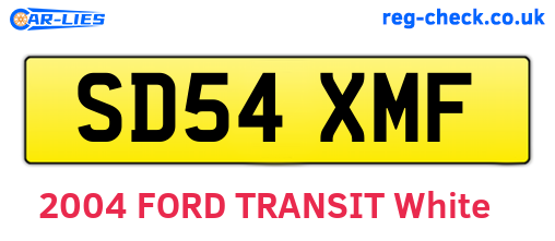 SD54XMF are the vehicle registration plates.