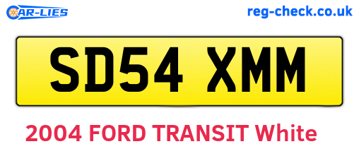 SD54XMM are the vehicle registration plates.