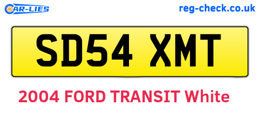 SD54XMT are the vehicle registration plates.