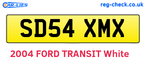SD54XMX are the vehicle registration plates.
