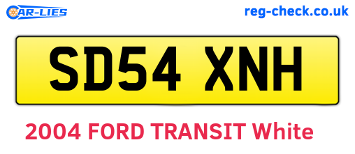 SD54XNH are the vehicle registration plates.