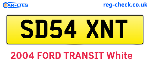 SD54XNT are the vehicle registration plates.