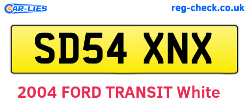 SD54XNX are the vehicle registration plates.