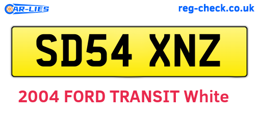 SD54XNZ are the vehicle registration plates.
