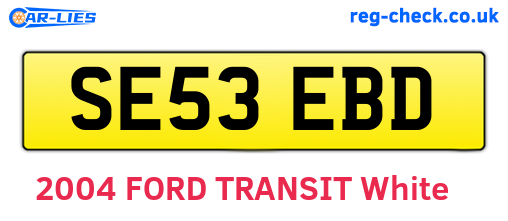 SE53EBD are the vehicle registration plates.