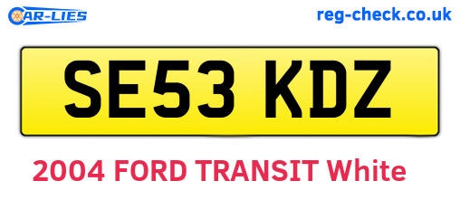 SE53KDZ are the vehicle registration plates.