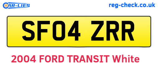 SF04ZRR are the vehicle registration plates.