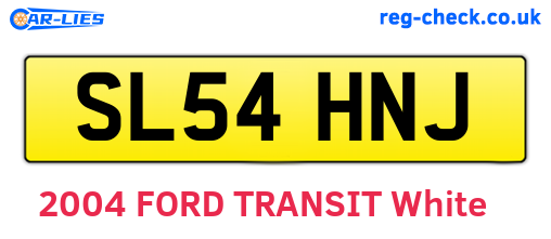 SL54HNJ are the vehicle registration plates.