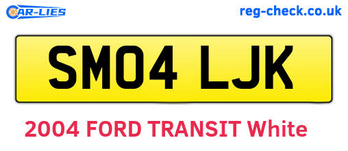 SM04LJK are the vehicle registration plates.