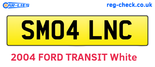 SM04LNC are the vehicle registration plates.