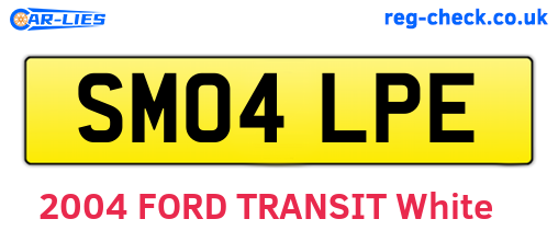 SM04LPE are the vehicle registration plates.