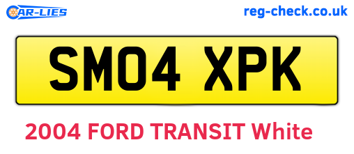 SM04XPK are the vehicle registration plates.