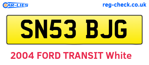SN53BJG are the vehicle registration plates.