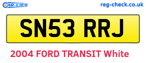 SN53RRJ are the vehicle registration plates.