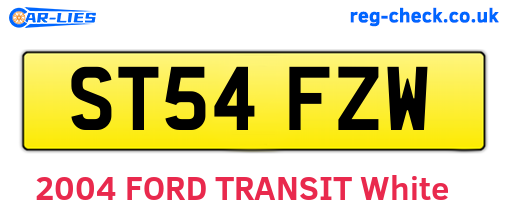ST54FZW are the vehicle registration plates.