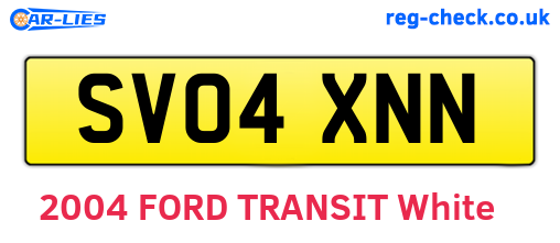 SV04XNN are the vehicle registration plates.