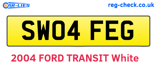 SW04FEG are the vehicle registration plates.