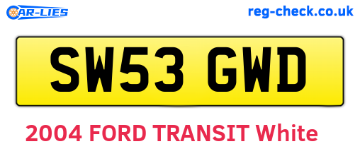 SW53GWD are the vehicle registration plates.