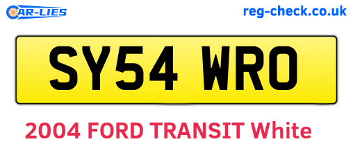 SY54WRO are the vehicle registration plates.