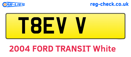 T8EVV are the vehicle registration plates.