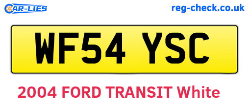 WF54YSC are the vehicle registration plates.