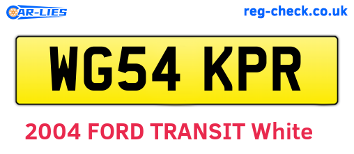 WG54KPR are the vehicle registration plates.