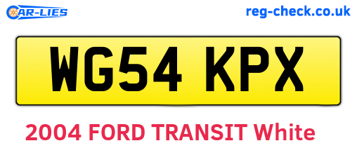 WG54KPX are the vehicle registration plates.