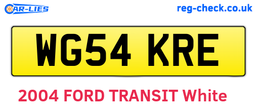WG54KRE are the vehicle registration plates.