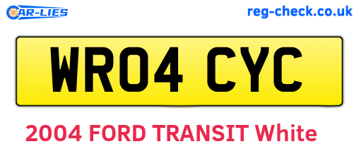 WR04CYC are the vehicle registration plates.
