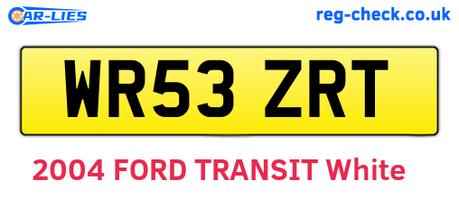 WR53ZRT are the vehicle registration plates.