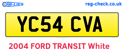 YC54CVA are the vehicle registration plates.