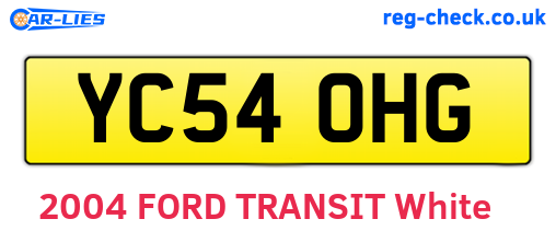 YC54OHG are the vehicle registration plates.