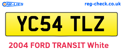 YC54TLZ are the vehicle registration plates.