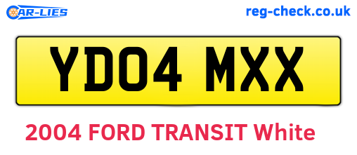 YD04MXX are the vehicle registration plates.