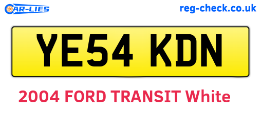 YE54KDN are the vehicle registration plates.