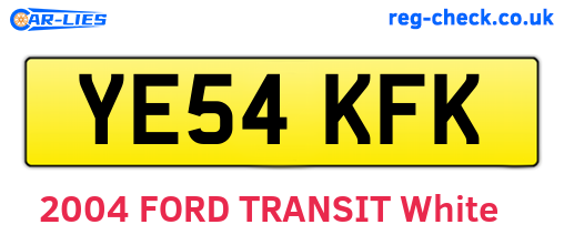 YE54KFK are the vehicle registration plates.