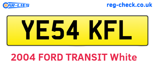 YE54KFL are the vehicle registration plates.
