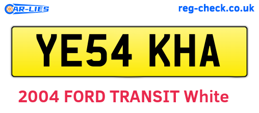 YE54KHA are the vehicle registration plates.