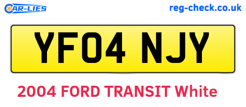 YF04NJY are the vehicle registration plates.