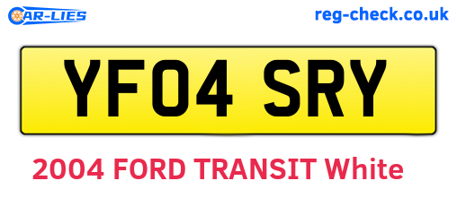 YF04SRY are the vehicle registration plates.