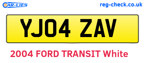 YJ04ZAV are the vehicle registration plates.